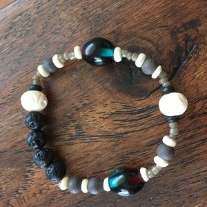 Essential Oil Bracelet Handmade Lava Beads Earth Tone Colors tan, brown, cream